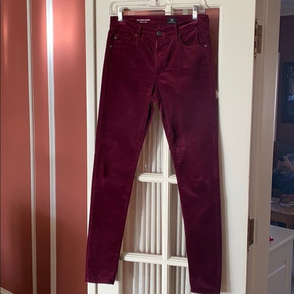 Ag Adriano Goldschmied Pants - AG Crimson Corduroy Ankle Skinny Pants - 27